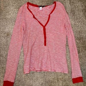 Petit Bateau size small long sleeve striped red cotton T-shirt